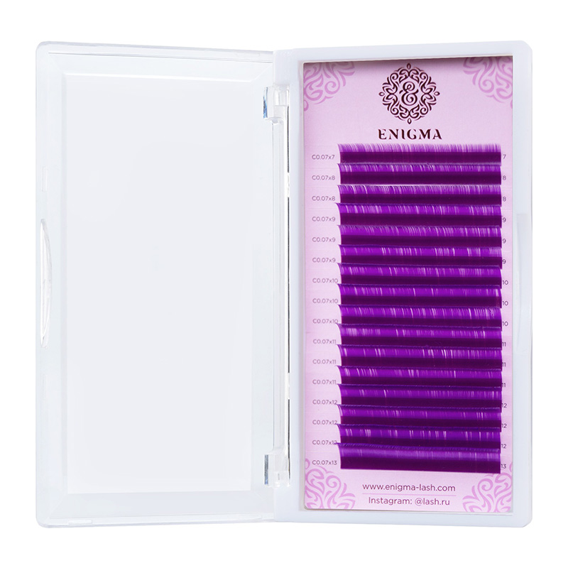 Цветные ресницы Enigma микс "Фиолетовый" (16 линий)