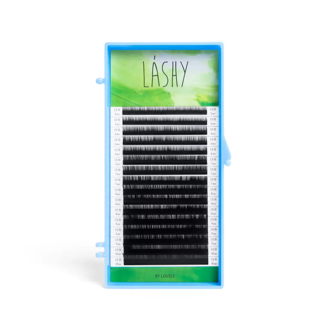Чёрные ресницы LASHY GREEN микс - 16 линий